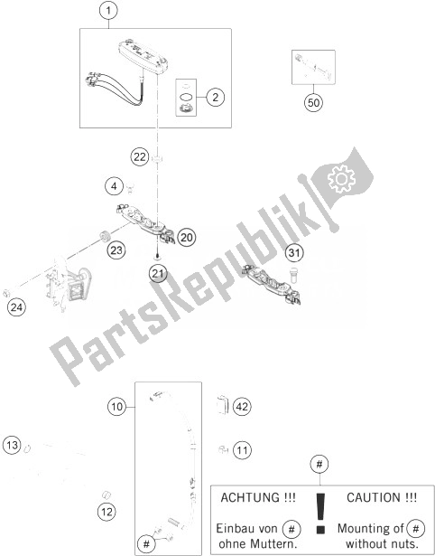 All parts for the Instruments / Lock System of the KTM 450 EXC SIX Days Europe 2014