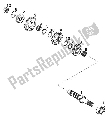 All parts for the Gearbox I 440/550 '94 of the KTM 550 MXC M ö USA 1996