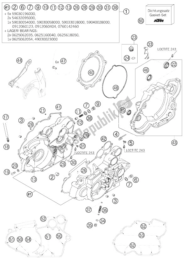 Alle onderdelen voor de Motorhuis van de KTM 400 EXC Factory Racing Europe 2007