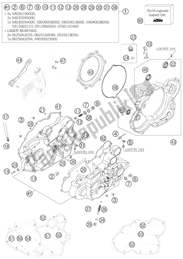 Todas las partes para Caja Del Motor de KTM 400 EXC Racing Europe 2007