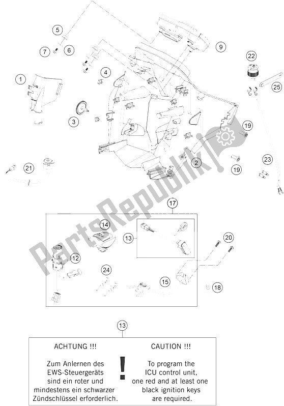 Toutes les pièces pour le Instruments, Système De Verrouillage du KTM 990 Superm T Orange ABS France 2011