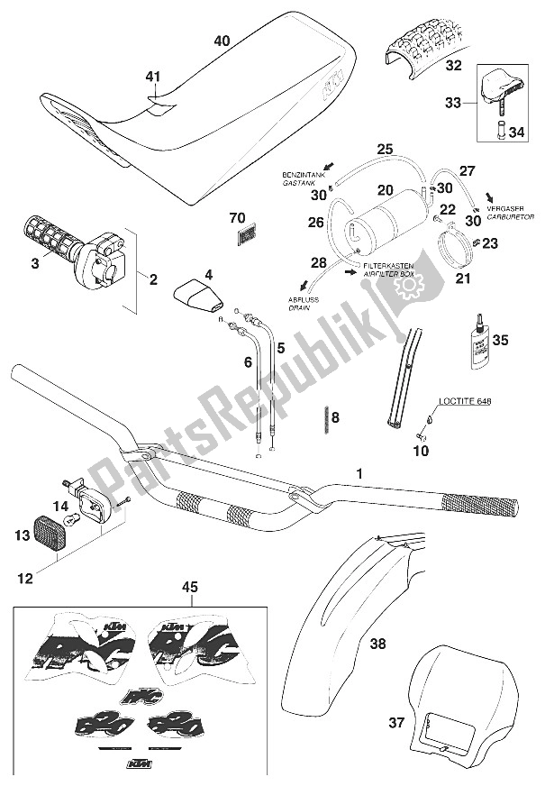 Tutte le parti per il Parti Solo Per R / Xc E '97 del KTM 400 RXC E USA 1997