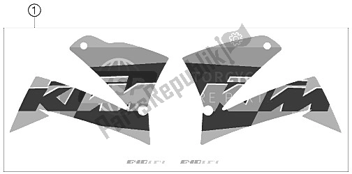 All parts for the Decal 640 Lc4 Sm of the KTM 640 LC4 Supermoto Black 05 Europe 2005