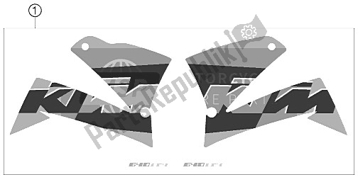 All parts for the Decal 640 Lc4 Sm of the KTM 640 LC4 Supermoto Black United Kingdom 2005