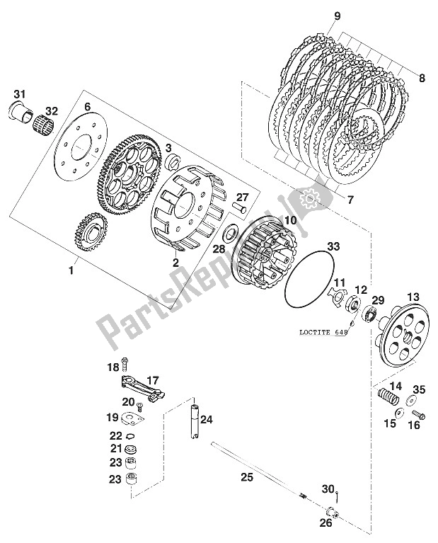 All parts for the Clutch Agw Lc4 '99 of the KTM 620 SC Super Moto Europe 2001