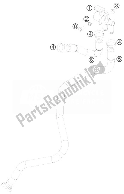 All parts for the Secondary Air System Sas of the KTM 690 Duke Black USA 2010