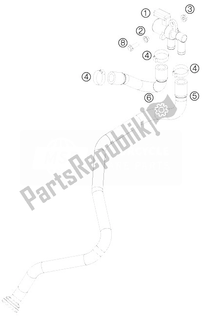 Wszystkie części do System Powietrza Wtórnego Sas KTM 690 Duke Orange Europe 2010