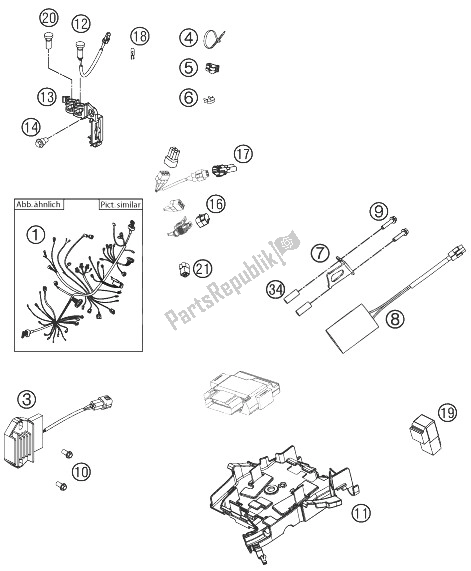 Alle onderdelen voor de Kabelboom van de KTM 250 XC F USA 2013