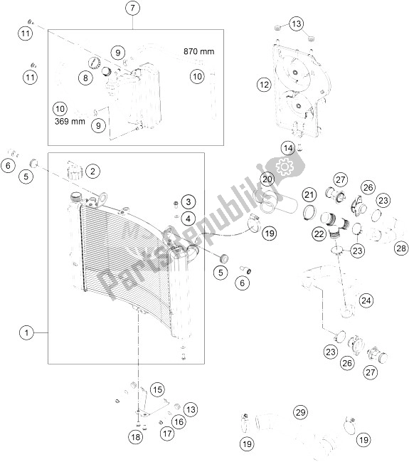 Alle onderdelen voor de Koelsysteem van de KTM 1190 ADV ABS Grey WES Europe 2013