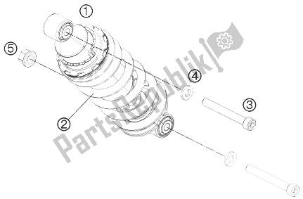 All parts for the Shock Absorber of the KTM 200 Duke OR W O ABS CKD 14 China 2014