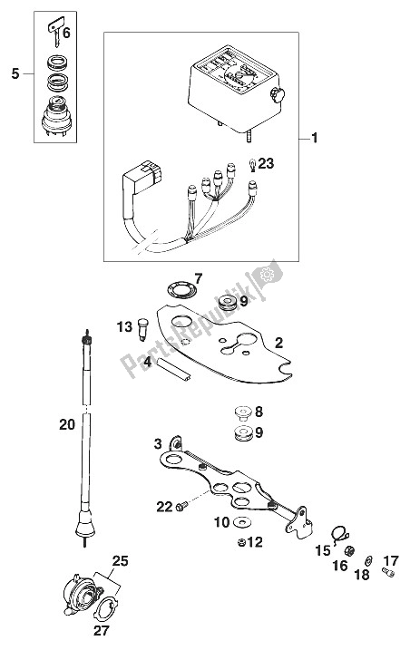 Tutte le parti per il Tachimetro 125lc2 '96 del KTM 125 LC2 100 Schweiz Europe 1996