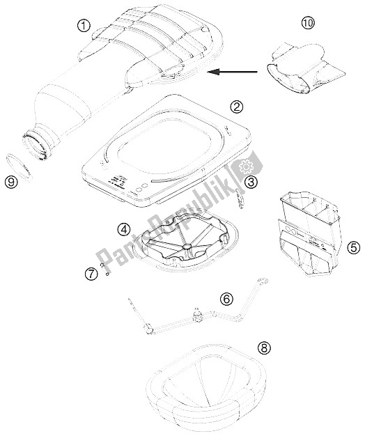 Todas las partes para Filtro De Aire de KTM 505 SX ATV Europe 2012