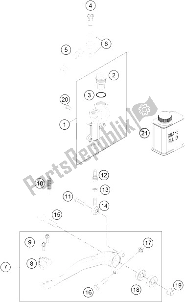 All parts for the Rear Brake Control of the KTM 200 XC W USA 2015