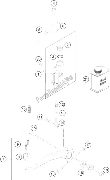 All parts for the Rear Brake Control of the KTM 300 XC W SIX Days USA 2016