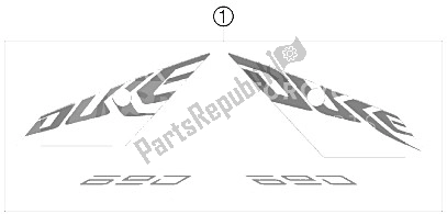 All parts for the Decal of the KTM 690 Duke Orange Europe 2009