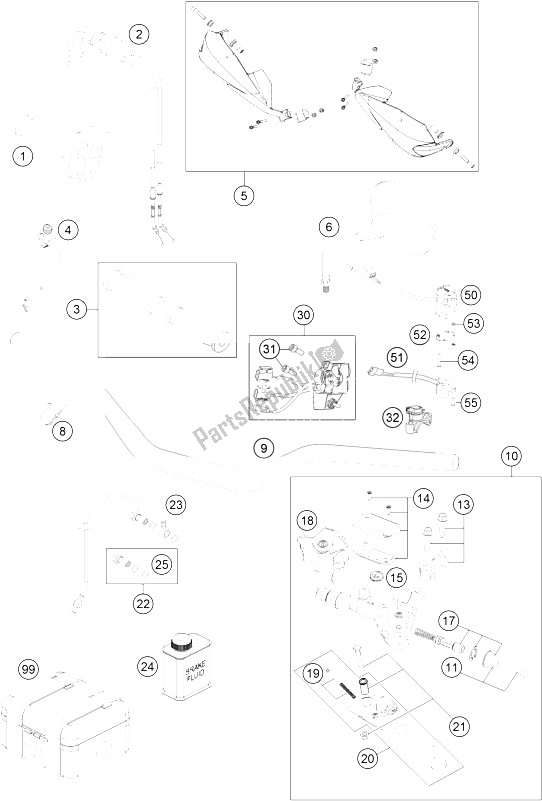 Toutes les pièces pour le Guidon, Commandes du KTM 450 Rally Factory Replica Europe 2015