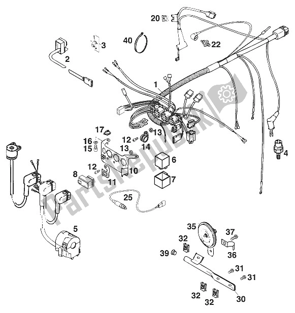 Todas las partes para Arnés De Cables Delantero Duke '96 de KTM 620 Duke 37 KW Australia 1996