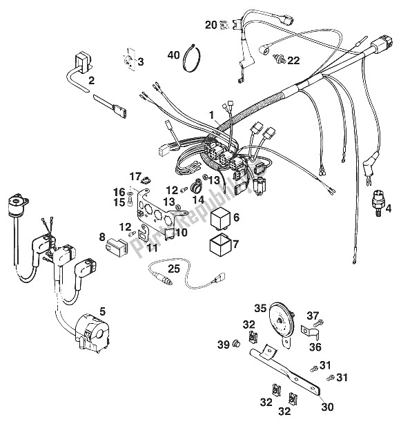 Tutte le parti per il Serie Cavi Anteriore Duca '96 del KTM 620 Duke 37 KW Europe 970061 1996