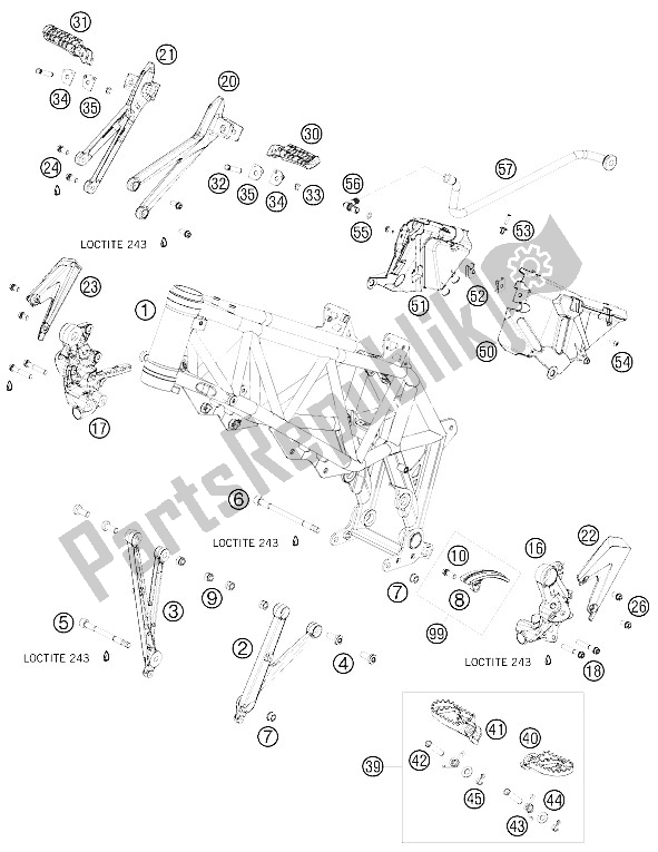 Toutes les pièces pour le Cadre du KTM 690 Enduro 08 USA 2008