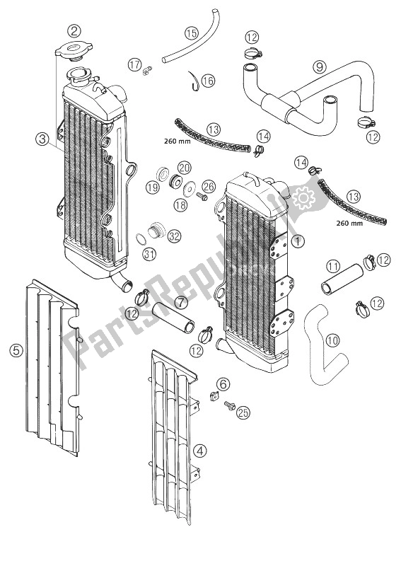 Todas las partes para Sistema De Enfriamiento 660 Smc de KTM 660 SMC Europe 2003