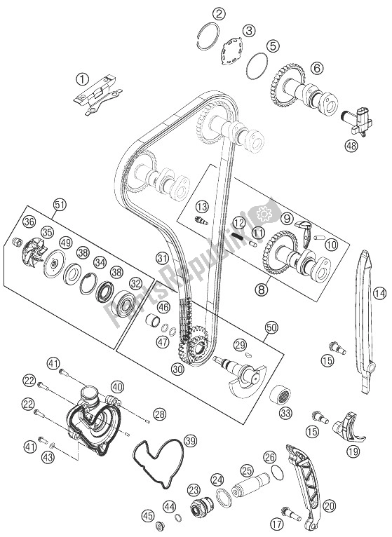 Tutte le parti per il Unità Di Cronometraggio del KTM 250 SX F USA 2013