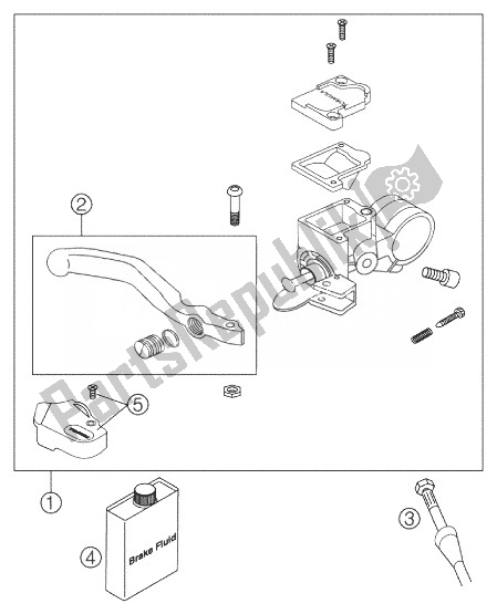 Tutte le parti per il Cilindro Del Freno A Mano 50 Lc del KTM 50 SX PRO Senior LC Australia 2003