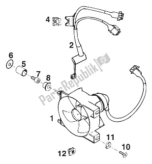 All parts for the Ventilator Lc4'94 of the KTM 400 EGS 20 KW 11 LT Orange Europe 1997