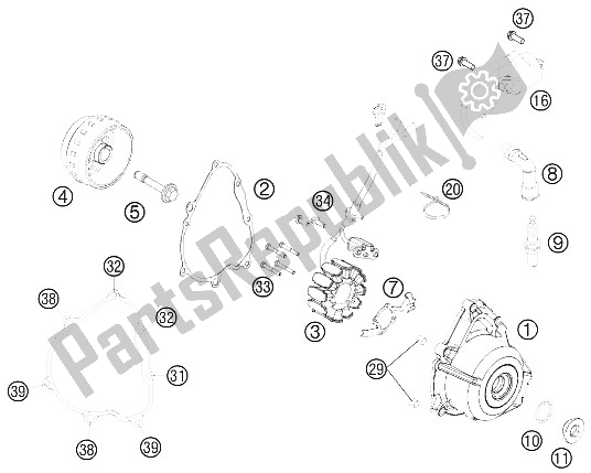 All parts for the Ignition System of the KTM 250 SX F Europe 2011