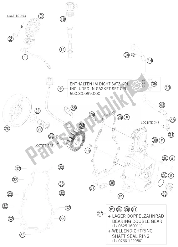 Tutte le parti per il Sistema Di Accensione del KTM 990 Adventure R France 2010