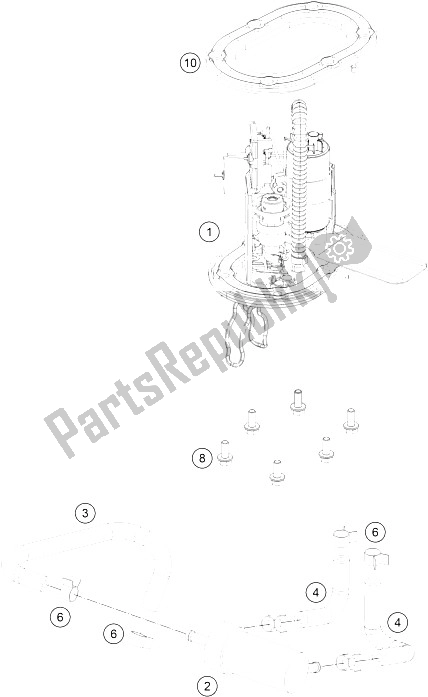 All parts for the Fuel Pump of the KTM 125 Duke Orange ABS B D 15 Europe 2015