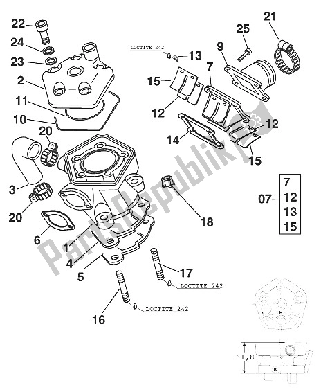 Todas las partes para Cilindro + Kopf 60/65 2000 de KTM 65 SX Europe 2000