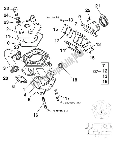 Tutte le parti per il Cilindro + Kopf 60/65 2000 del KTM 65 SX Europe 600115 2001