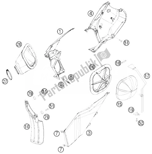 All parts for the Air Filter of the KTM 150 XC USA 2010