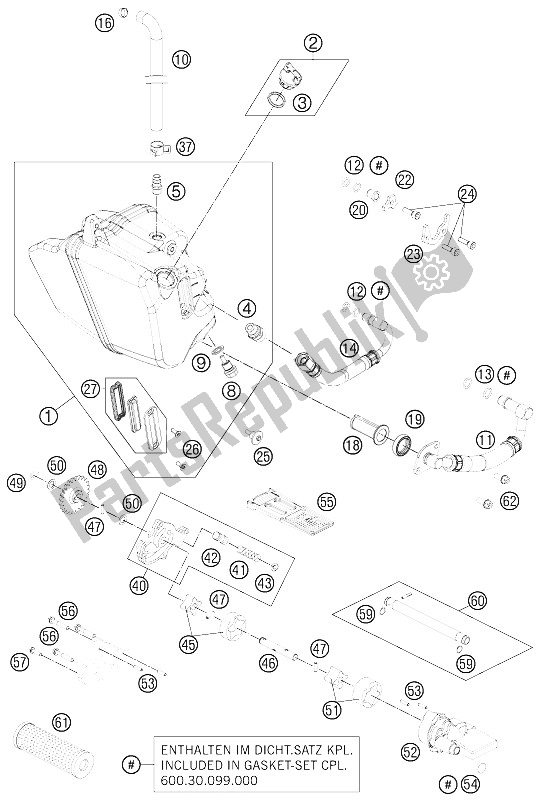 Wszystkie części do Uk? Ad Smarowania KTM 990 Superm T Black ABS France 2011