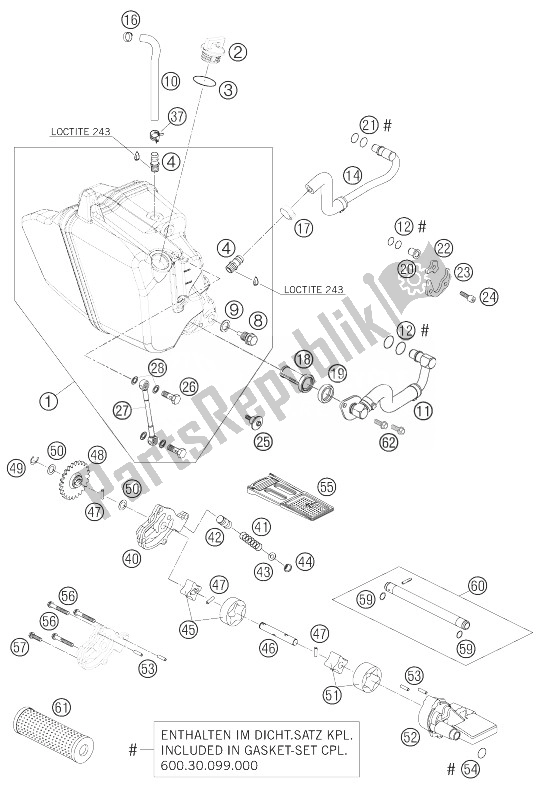 Todas las partes para Sistema De Lubricación de KTM 950 Supermoto Black Europe 2007