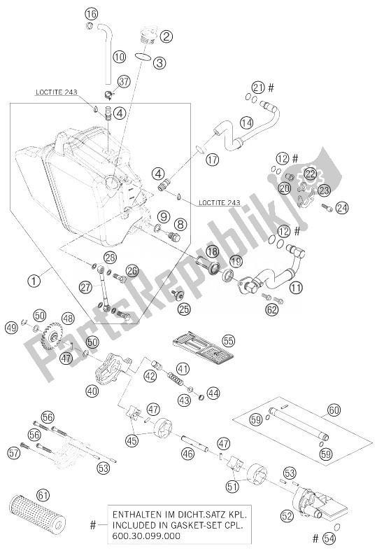 All parts for the Lubricating System of the KTM 950 Supermoto R Europe 2007