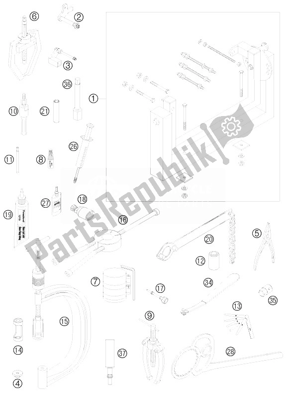 All parts for the Special Tools of the KTM 250 SX F Europe 2010