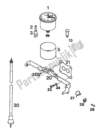 All parts for the Speedometer Lc4'93 of the KTM 350 E XC 20 KW SUP COM Europe 1994