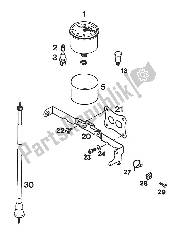 All parts for the Speedometer Lc4'93 of the KTM 400 EXC WP Europe 1994