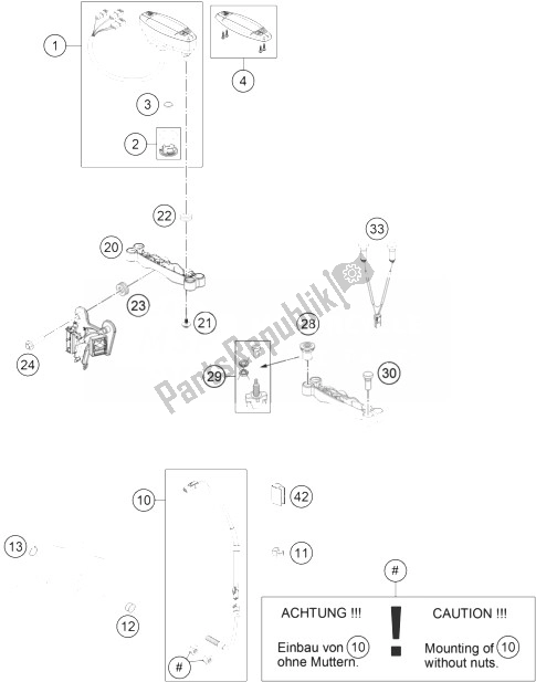 Tutte le parti per il Strumenti, Sistema Di Blocco del KTM 250 XCF W USA 2014