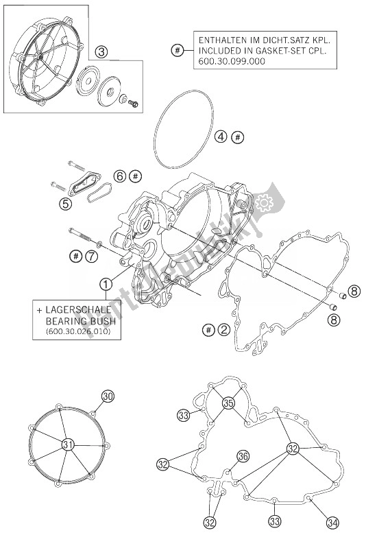 Toutes les pièces pour le Couvercle D'embrayage du KTM 990 Super Duke R Australia United Kingdom 2013