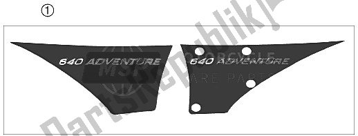 All parts for the Decal of the KTM 640 LC4 Adventure Europe 2006