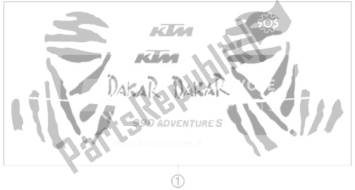 All parts for the Decal of the KTM 990 Adventure S Europe 2007