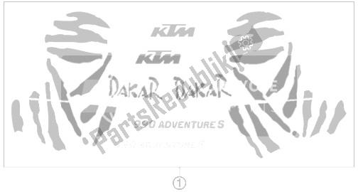 Tutte le parti per il Decalcomania del KTM 990 Adventure S USA 2007