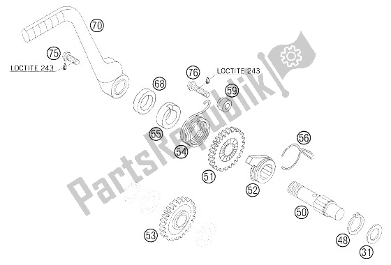 All parts for the Kickstarter 85 Sx of the KTM 85 SX 17 14 Europe 2005