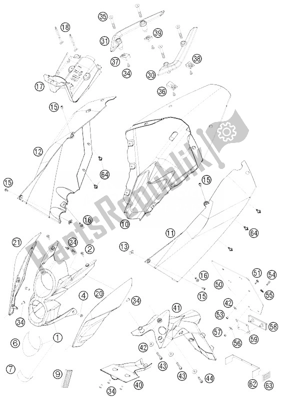 Tutte le parti per il Maschera, Parafanghi del KTM 690 Duke White Japan 2010