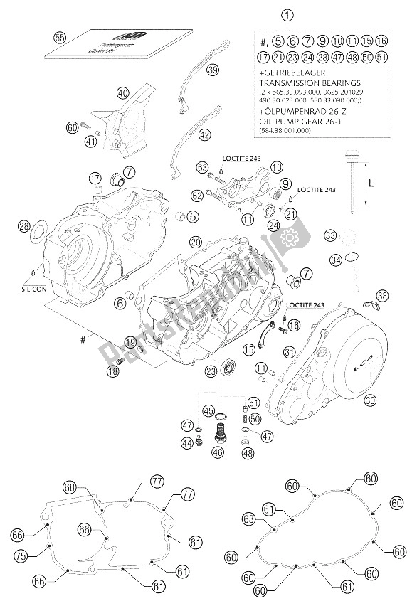 Tutte le parti per il Cofano Motore 640 Lc4 2002 del KTM 640 LC4 E ROT Europe 972626 2002