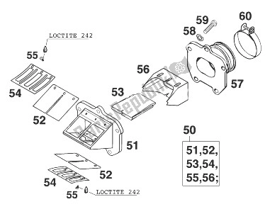 Tutte le parti per il Scatola Valvole Lamellare Kpl. 250/300/38 del KTM 250 SX 99 Europe 1999