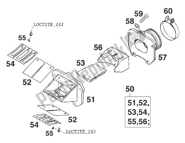 Tutte le parti per il Scatola Valvole Lamellare Kpl. 250/300/38 del KTM 380 MXC 12 LT 99 USA 1999