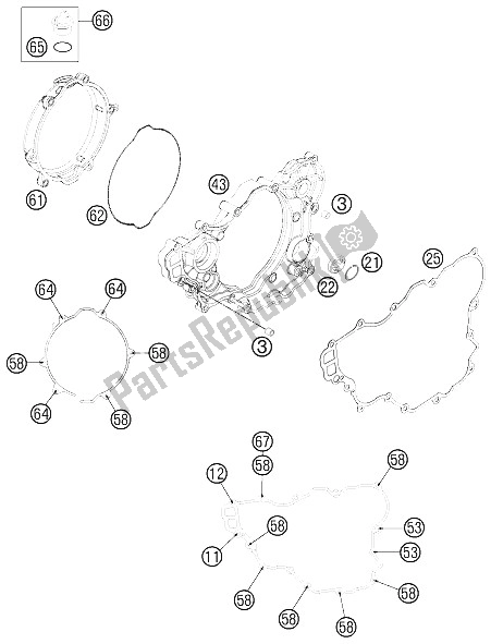 Todas las partes para Tapa Del Embrague de KTM 250 SX F Europe 2011